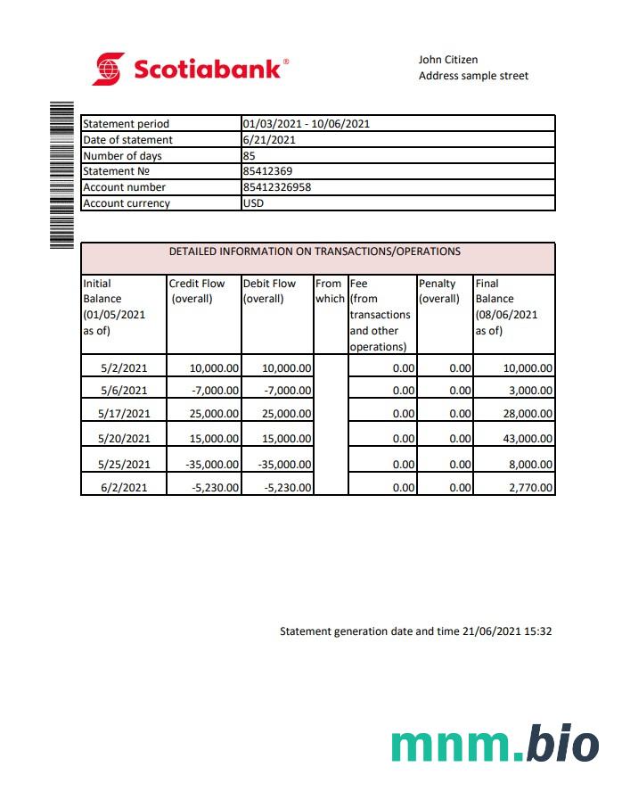 Wyciąg bankowy HSBC w Hongkongu łatwy do wypełnienia szablon w formacie Word i PDF